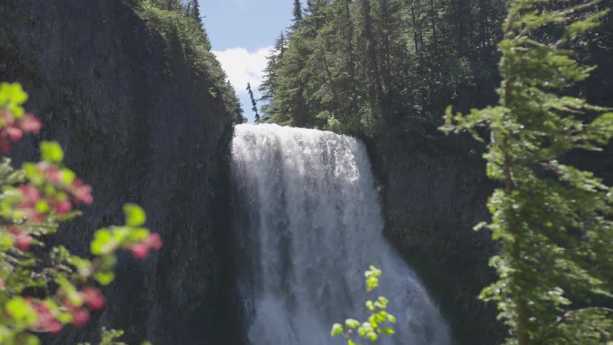 A beautiful slow motion waterfall scenery
