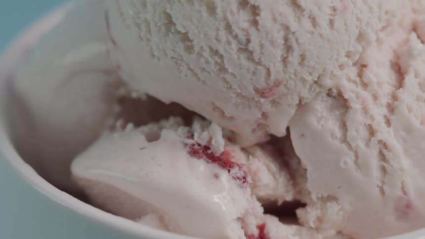 A bowl is filled with ice cream