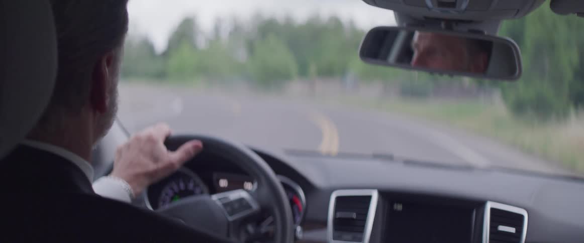 A man is driving