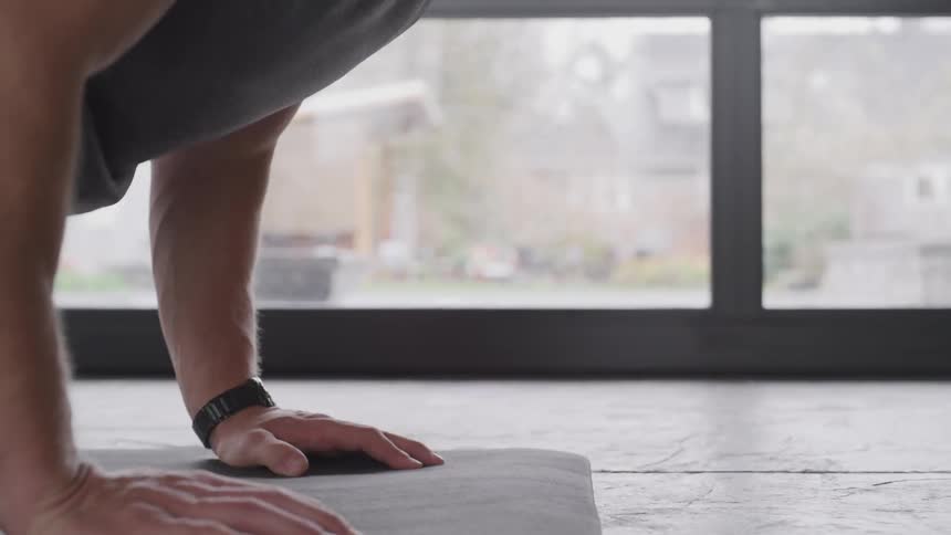 A man is working out indoors