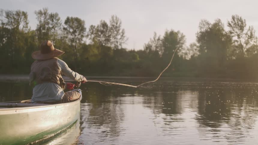Man fly fishing
