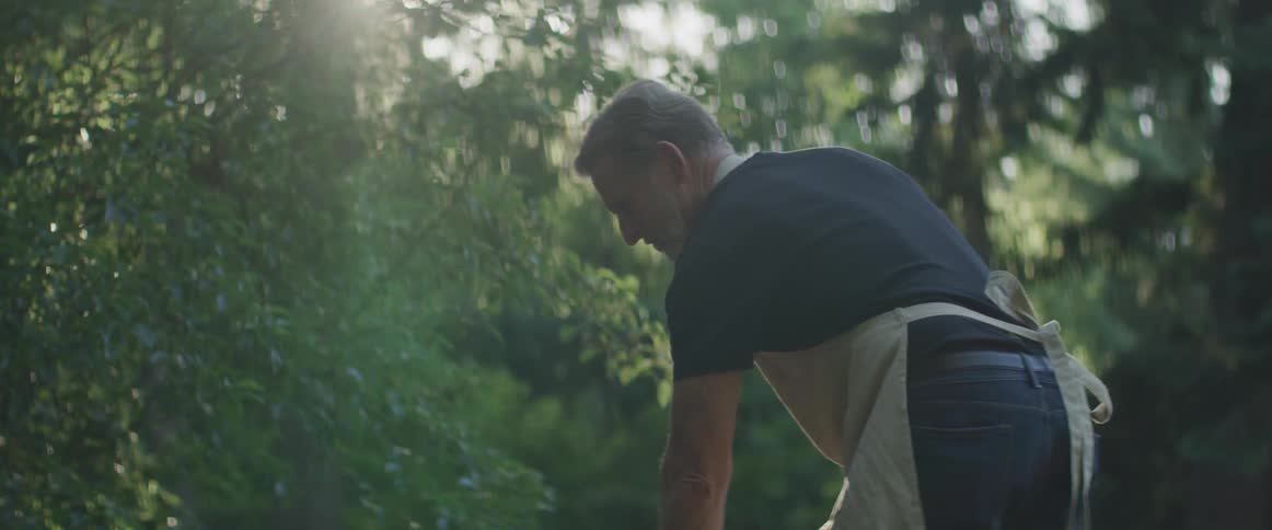 A man works outside