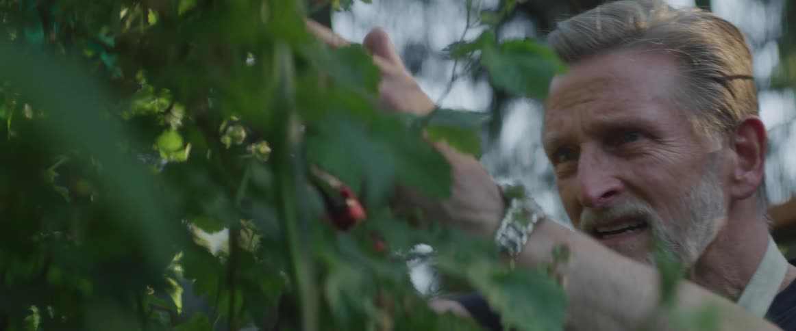 A man is gardening outdoors