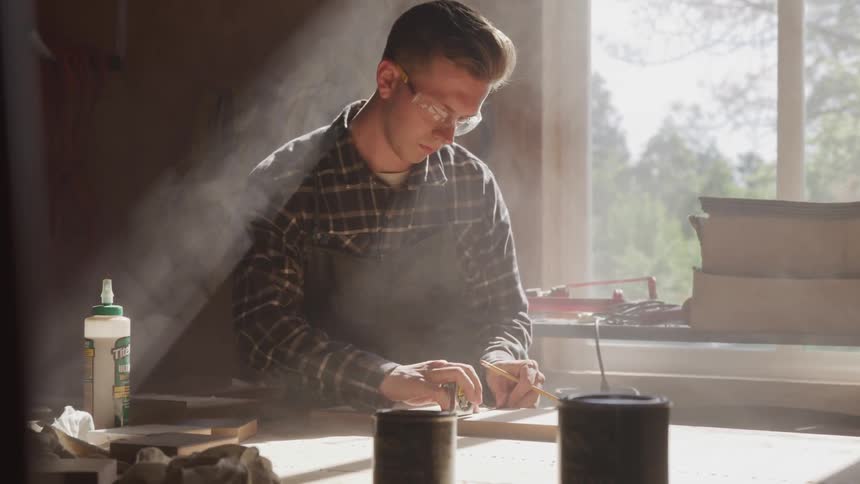 Man writing on a board