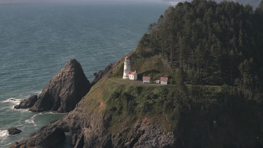 Shore line with a light house