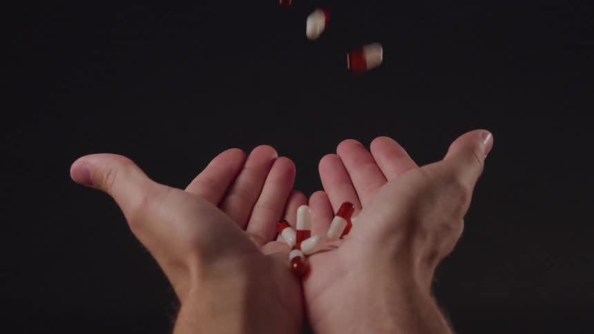 Hand catching pills