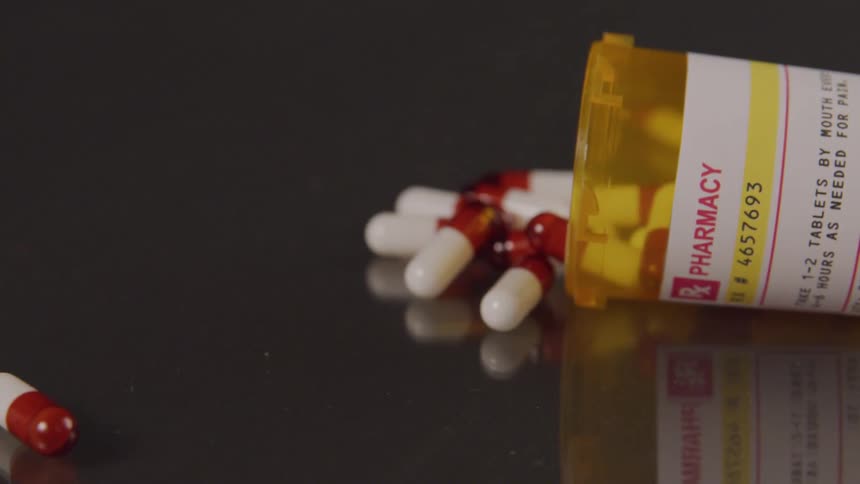 Pills spilling on the table