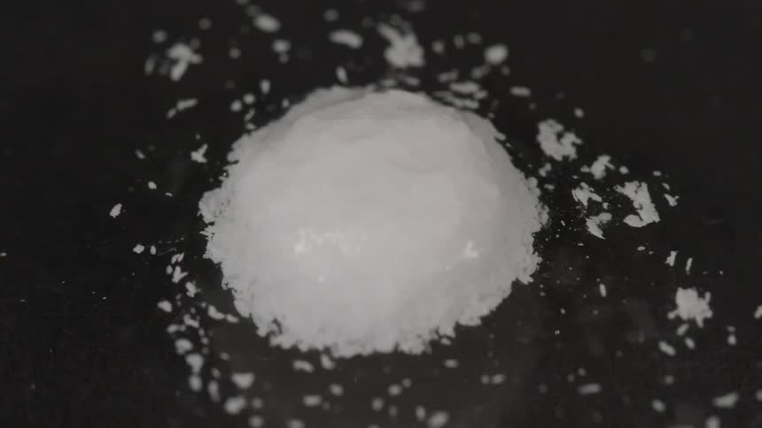 White substance spontaneously crumbles