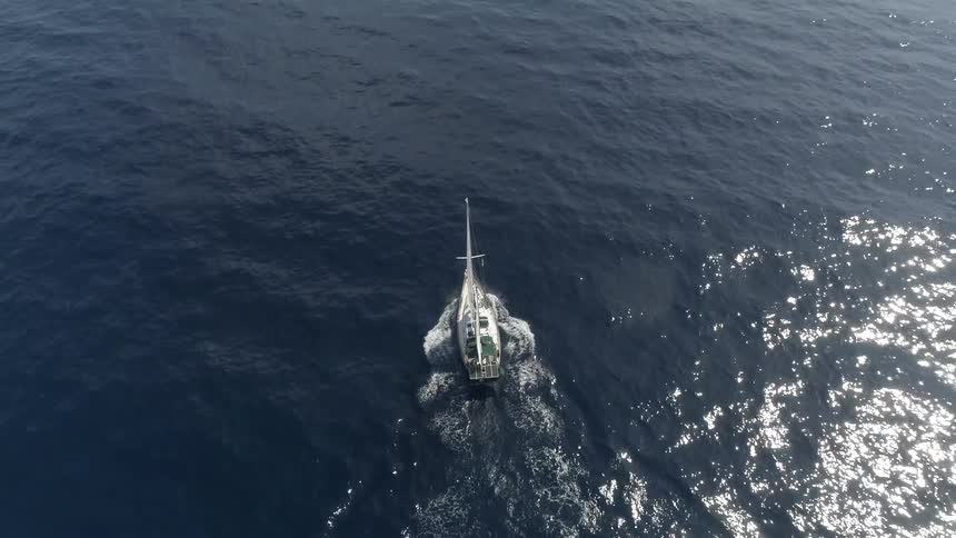 A boat is moving in an ocean