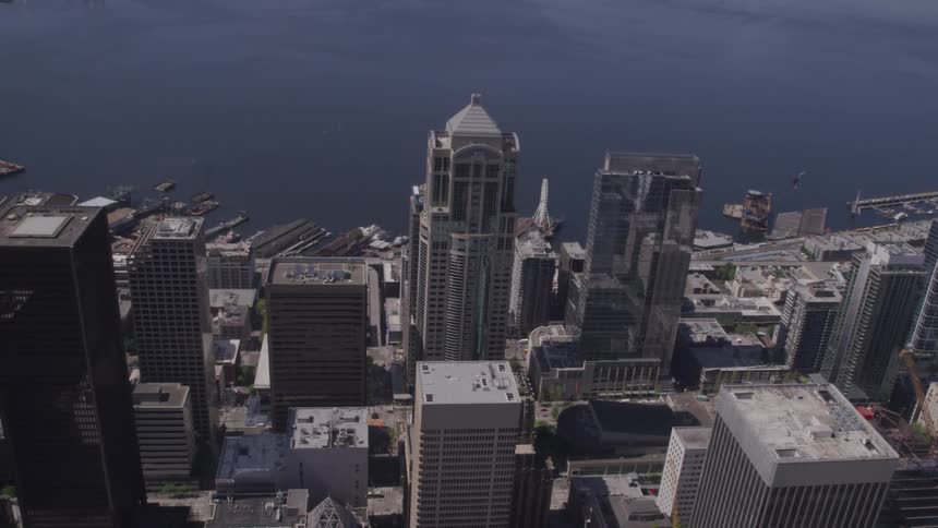 An aerial view of metropolitan city skyline scenery