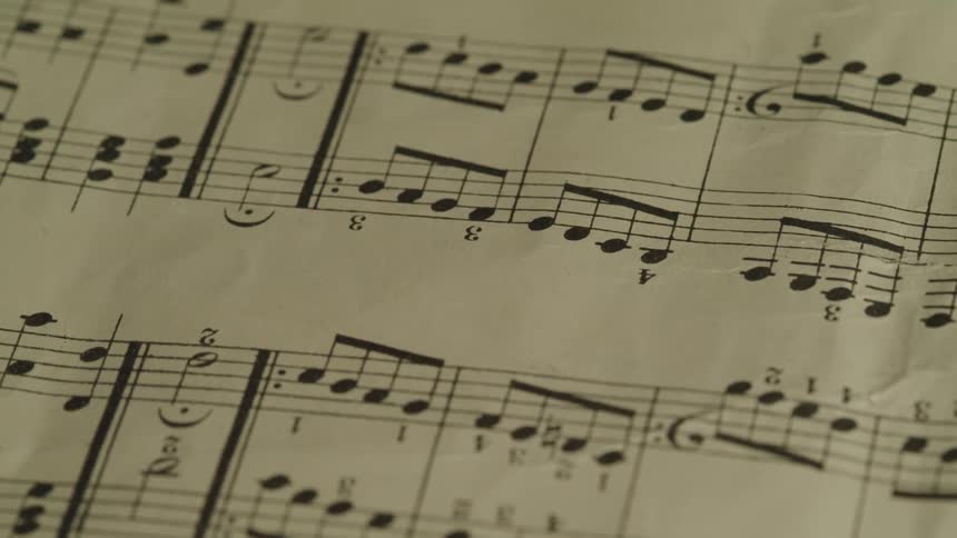 Musical notes displayed on a sheet of music