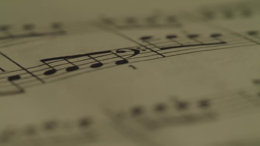 Music notes on paper