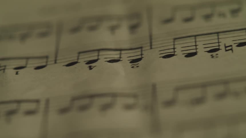 A flat major scale and other scales appear as written sheet music
