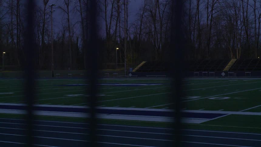 Football field at night