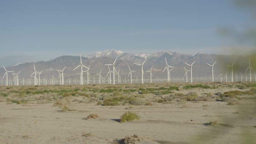 A wind farm in the desert