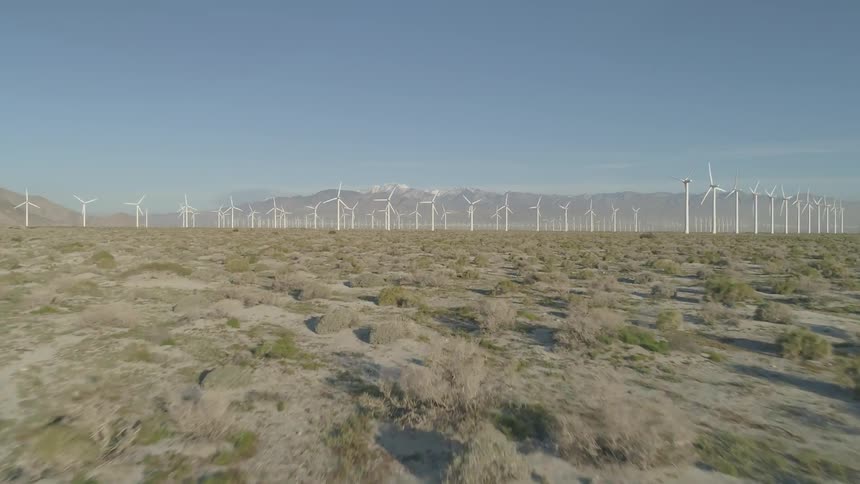 Wind farm on a field
