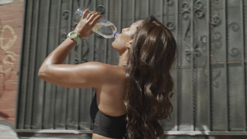 Girl drinking water