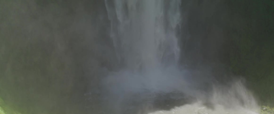 A waterfall crashing