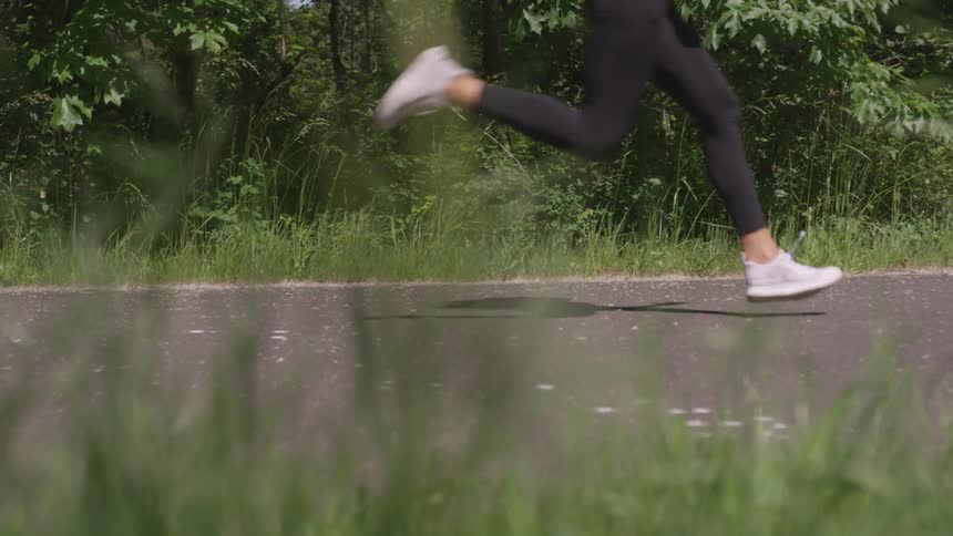 Person running on a street