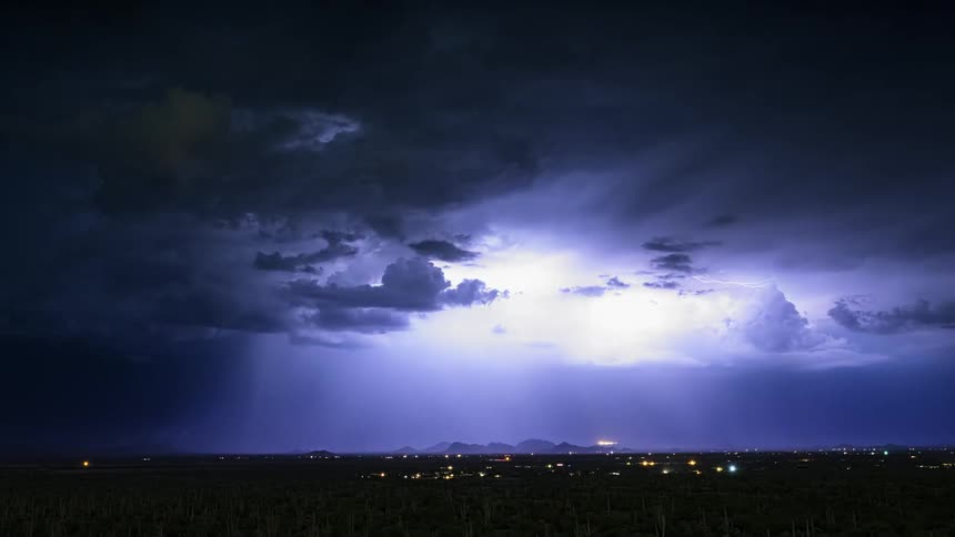 A storm is forming and theres lightning