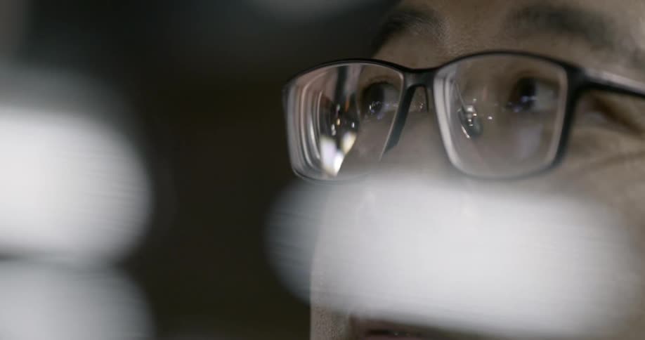 Man with glasses stare at something