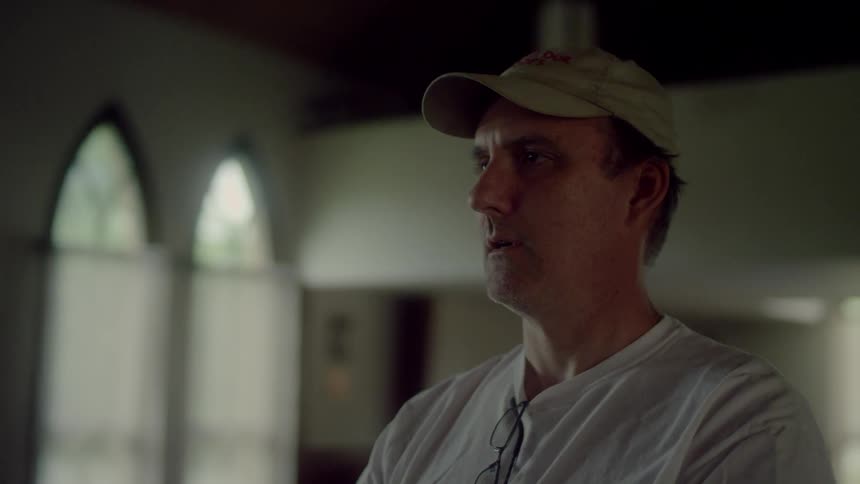 Middle aged man in church