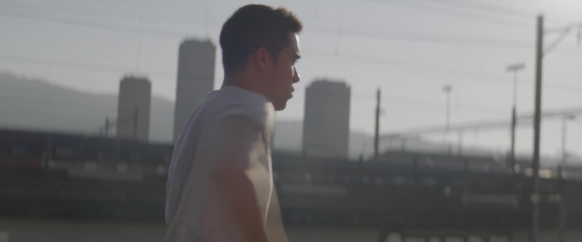A man dances outside