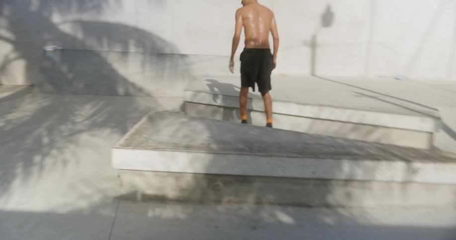 Man playing on a skateboard