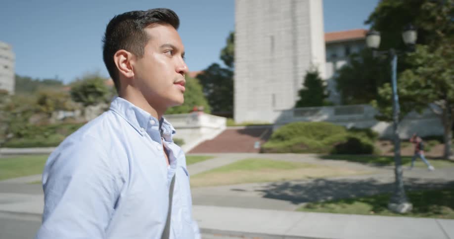 A man walking outside