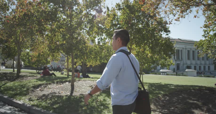 Student Studying Around Campus