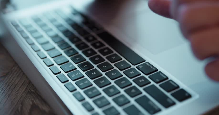 Typing on a keyboard from a laptop