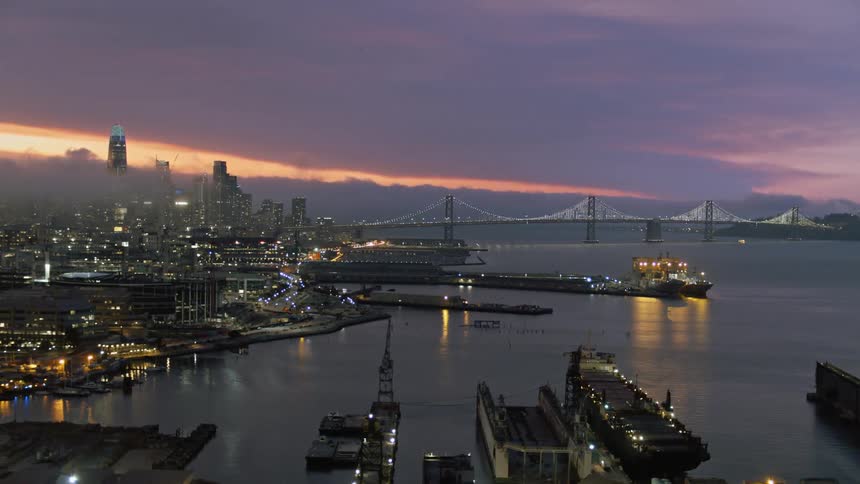 City next to a harbor