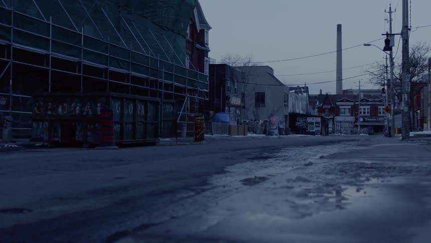 An eerie scenery of a village
