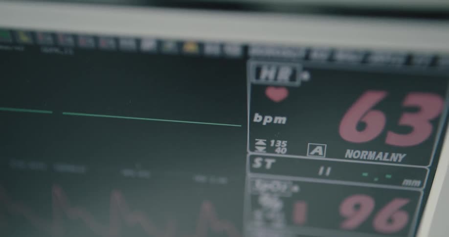 A display shows a heart rate