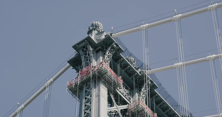Worms eye view of a large steel structure