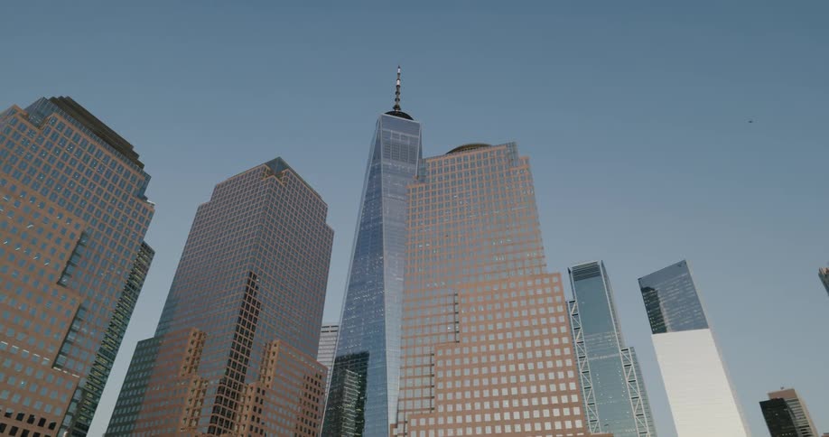 A city with buildings and skyscrapers