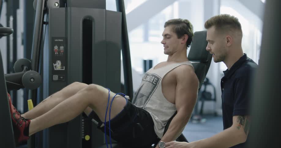 A person is working out in a gym