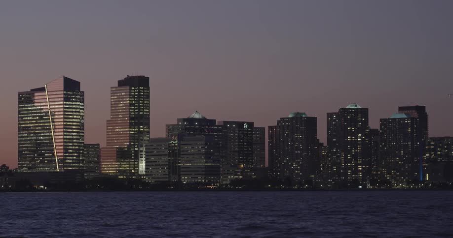 A scenery of a night city