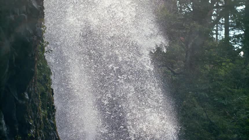 Water is falling down the mountains