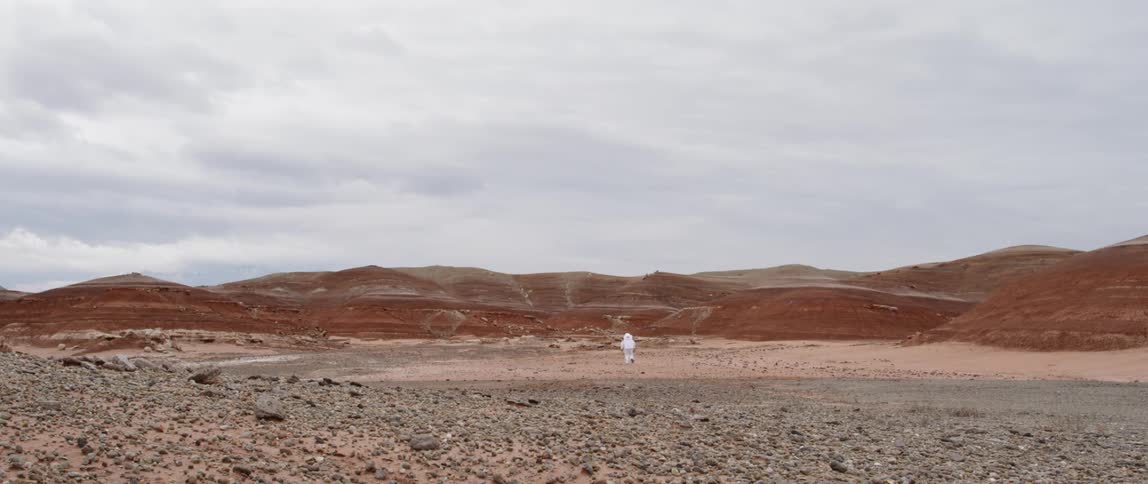 Astronaut walks on mars