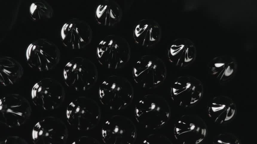 A close up shot of pointed objects lining up