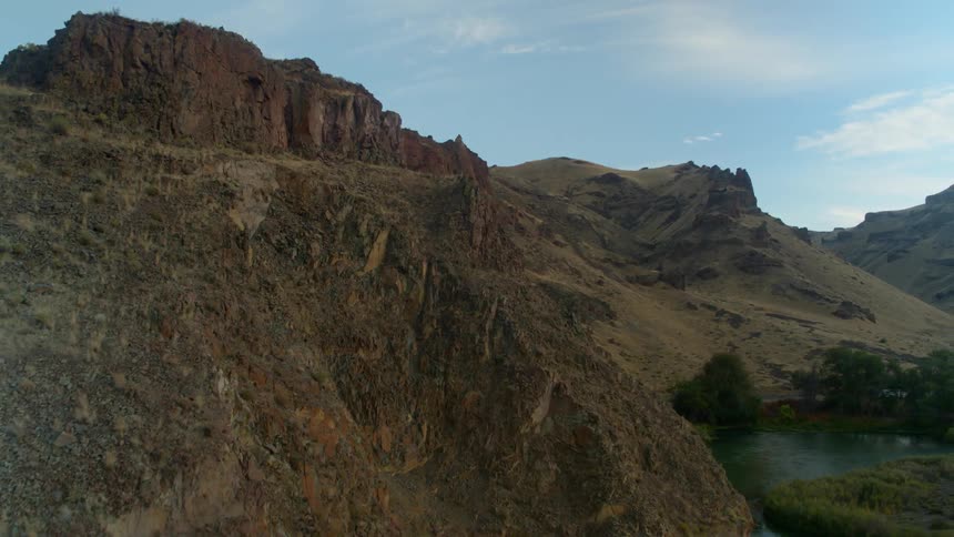 An aerial view of a cliff