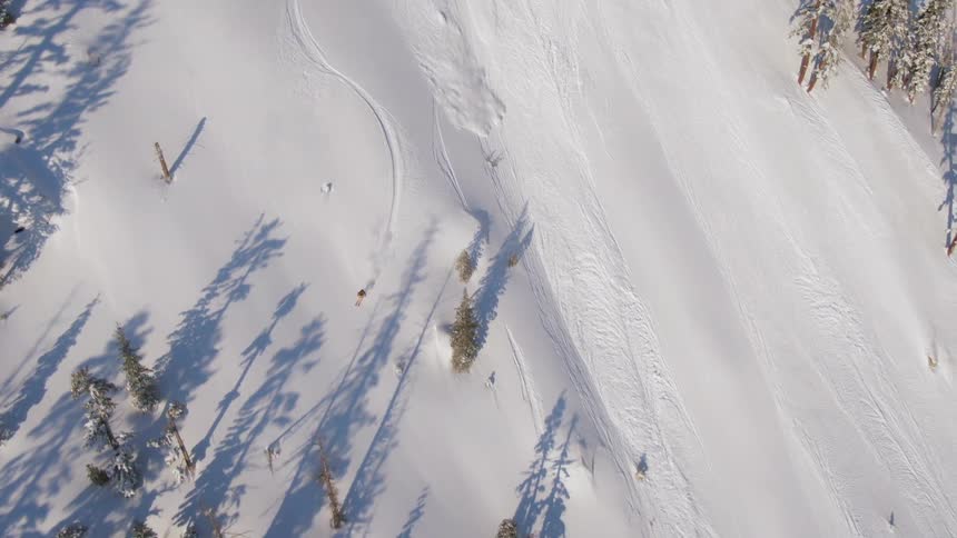 A person is skiing down a mountain