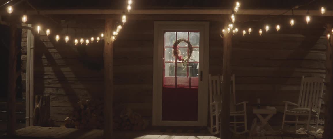 A light decoration at wood house