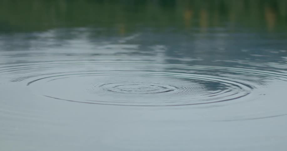 Water drips into a lake