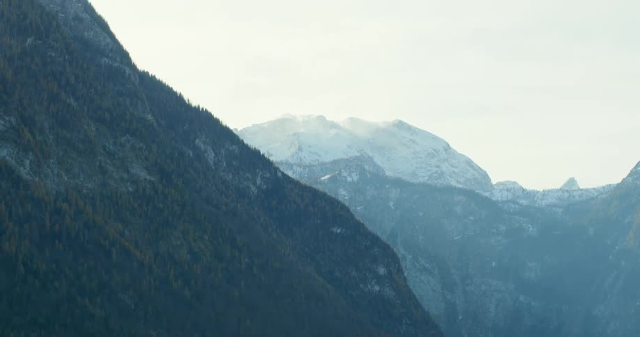 A scenery of a mountain from the lake