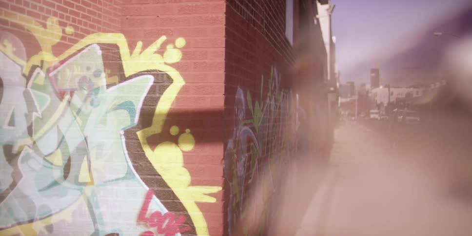 Wall of graffiti in the city