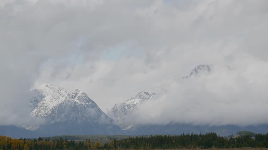 Fog over a mountain range