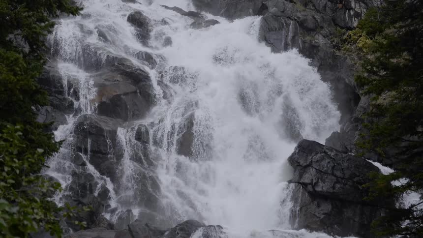 A rocky waterfall at daytime