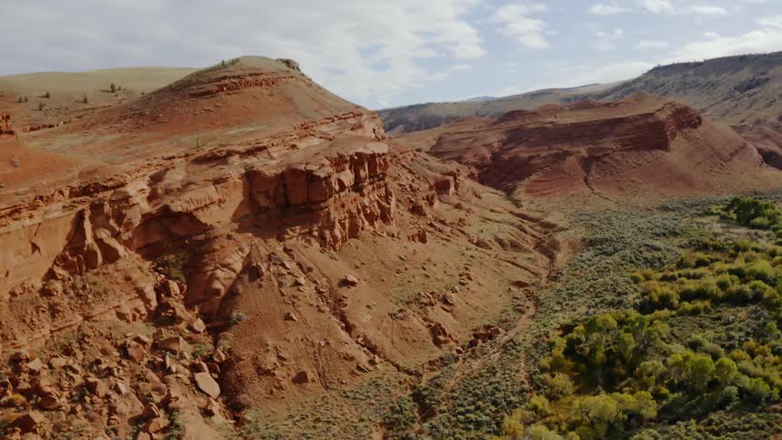 Aerial shot of a cliffside